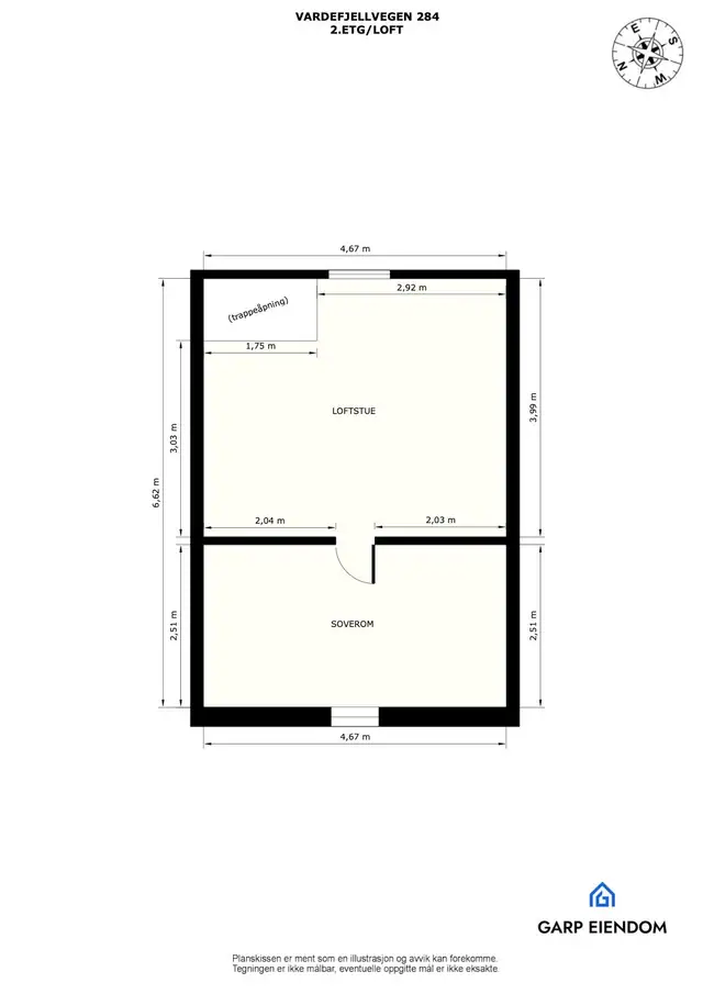 Plantegning 2.etasje/loft