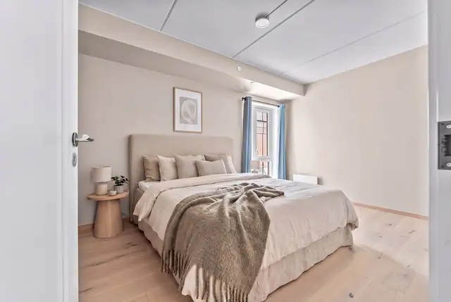Digital styling av hovedsoverom.