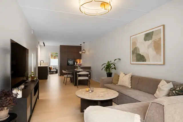 Leiligheten har balansert ventilasjon.